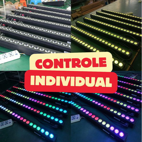 Kit 6 Ribalta 24 Leds 12w Rgbw Pixel Dmx Indoor