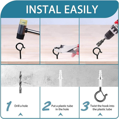 30 Piezas Ganchos De Tornillo For Luces Cadena Aire Libre