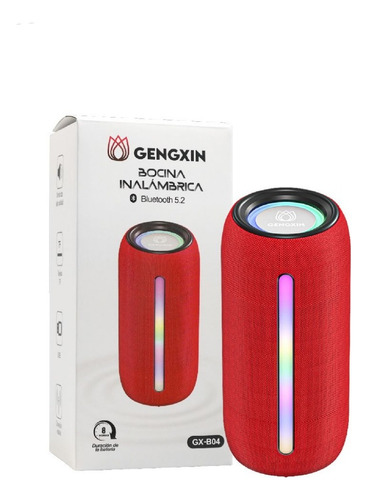 Bocina Bluetooth Gengxin Inalámbrica Portátil Aux Micro Roja Rojo