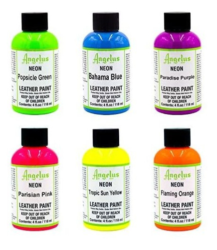 Art Paint - Angelus 4oz Neon Paint 6pk