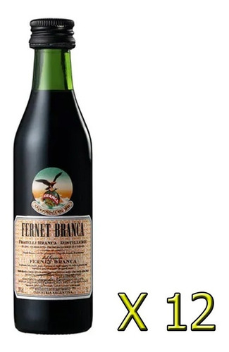 Miniatura Fernet Branca X50cc Pack X12 Unidades