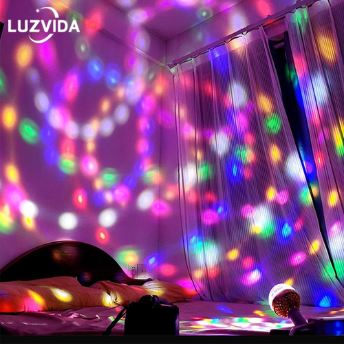 Luzvida 2 Piezas Luces De Escenario Fiestas 360° Base E27 Bombillas Giratorias De Color,dj Luces Lamparas Led Fiesta De Cumpleaños Club Bar Cabezas Roboticas Traje Robot Led Bombilla Estroboscópica