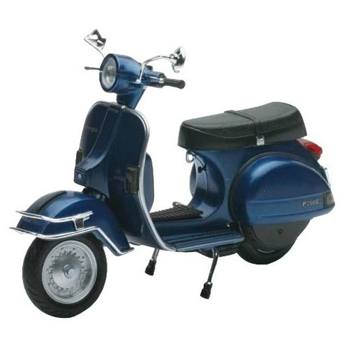 Moto Vespa P200e Motoneta Escala 1:12 New Ray Azul Metaliz