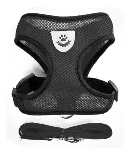 Coleira Peitoral Para Cachorro Pet Colete Refletivo + Guia Cor Azul Reflexível Tamanho da coleira M