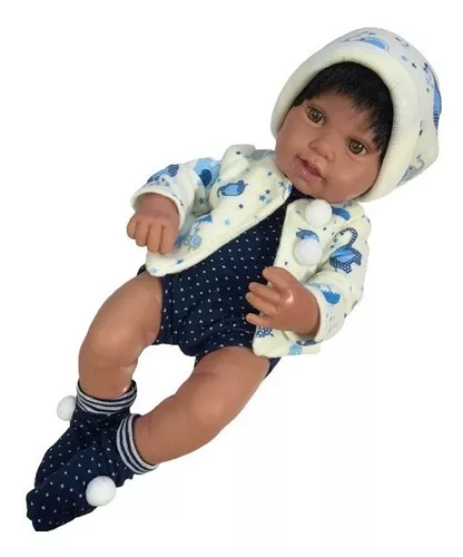 Boneco de Vinil - Reborn Anny Doll Baby - Menino - Cotiplás