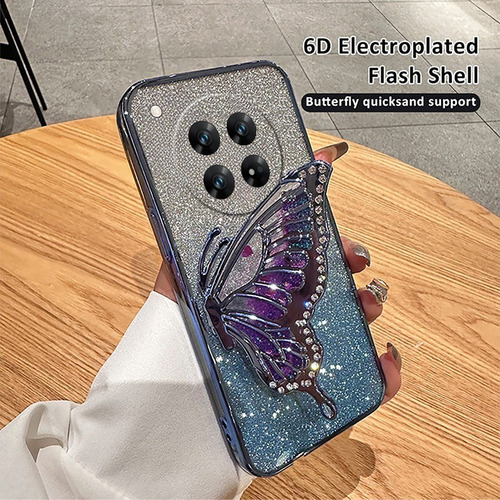 Funda Para Xiaomi Poco C75 14c Mariposa Rosa Flash+mica