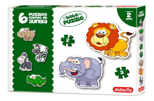 Puzzle Jungla X6 Formas - Juego De Mesa - Vamos A Jugar