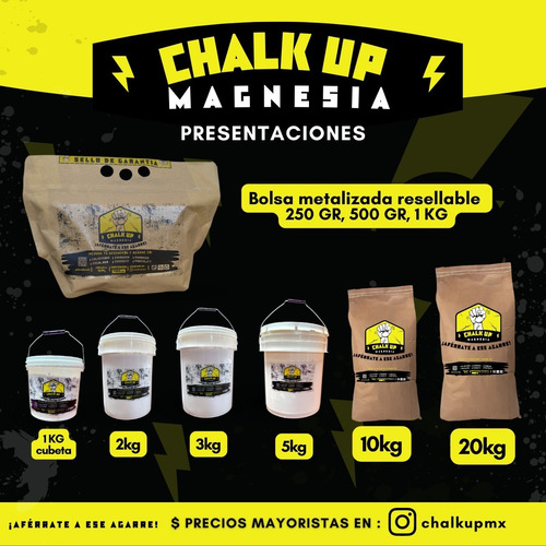 Magnesia En Polvo / 2kg Cubeta / Chalkup / Magnesia Premium