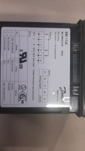 Control Refrigeración Electrónico Danfoss Erc 112c 080g3218