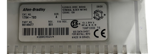 Allen Bradley Base Terminal Flex I/o 1794-tb3