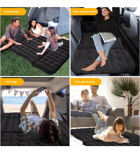 Colchon Inflable Con Compresor 12v Y 2 Almohadas Para Auto