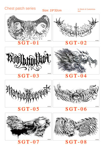 94 Pegatinas De Tatuaje De Gran Tamaño, Impermeables Y Durad