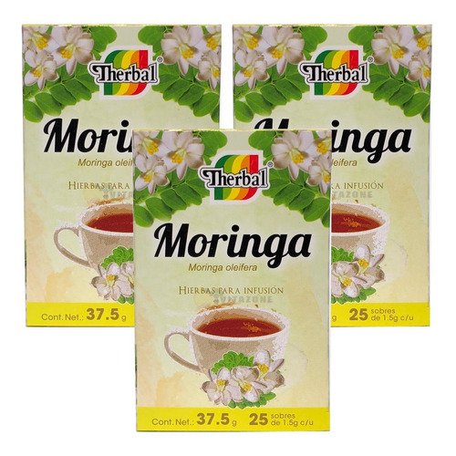 Té Moringa 25 Sobres Therbal (3 Cajas)