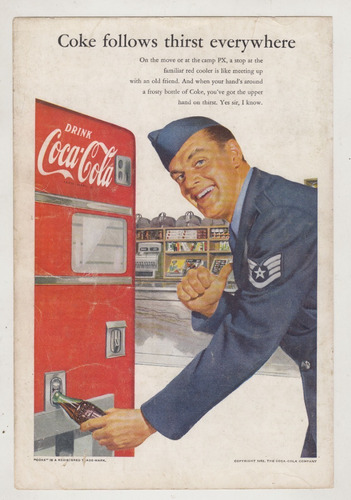 1952 Hoja Con Publicidad Usa Vintage The Coca Cola Company