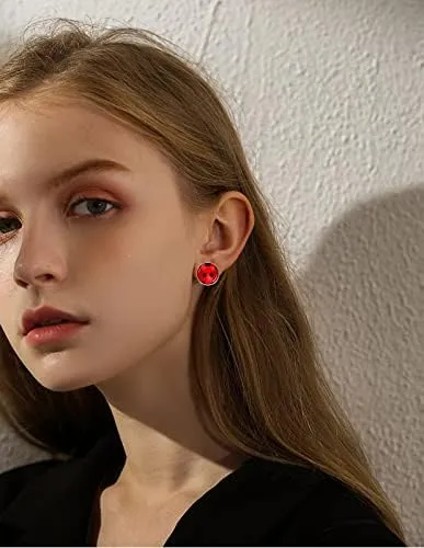 Pendientes Niñas Punto Negro Rojo Plata Bug Pendientes Para