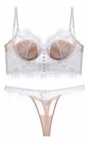 Juego Ropa Interior Push Up Encaje Sección Fina, 2