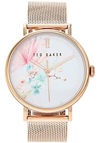 Reloj Mujer Ted Baker Bkpphs124 Cuarzo Pulso Oro Rosa En