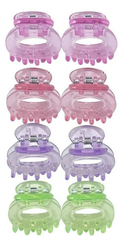 4 Pzas Pinzas Para Cabello Scunci Conair Colores Translucido