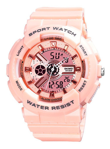 Reloj Niños Niñas Skmei 1689 Digital Alarma Cronometro Color De La Malla Rosado