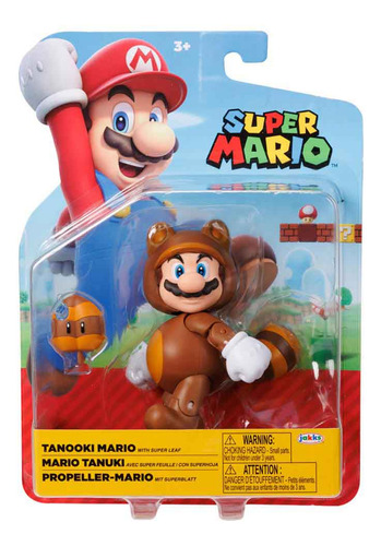 Muñeca Mario Tanooki de 10 cm con superhoja - Super Mario