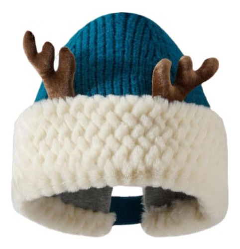 Regalo De Navidad ~ Bonito Gorro De Lana Afelpada Con Cuerno