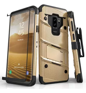 Funda Zizo/protector Vidrio Templado Para Galaxy S9+/dorado