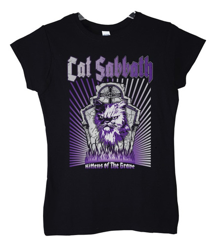 Polera Mujer Black Sabbath Cat Kittens Of Metal Abominatron