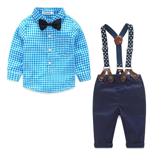 Conjunto De Ropa Para Bebés Y Niños, Traje De Caballero, Blu