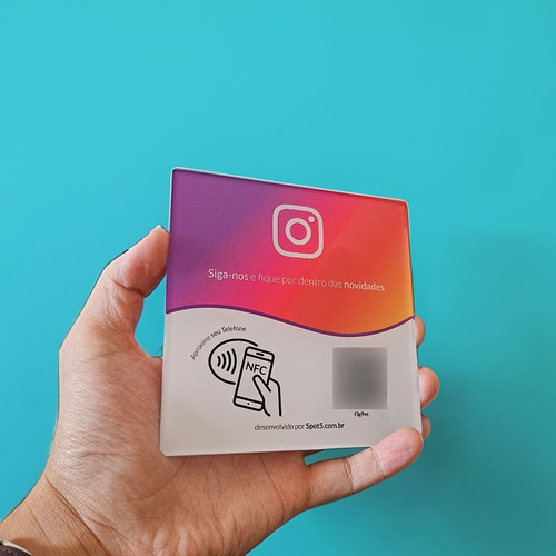 Placa Avaliação Seguidores No Ig - Qr Code + Nfc