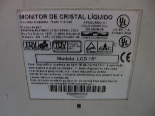 Monitor Proview Lcd 15 Polegadas