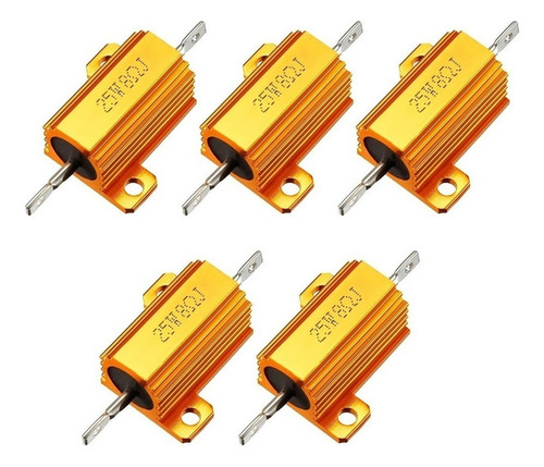 Caja De Aluminio Resistencia Bobinada Oro, 25 W, 8 Ohm, 5%,