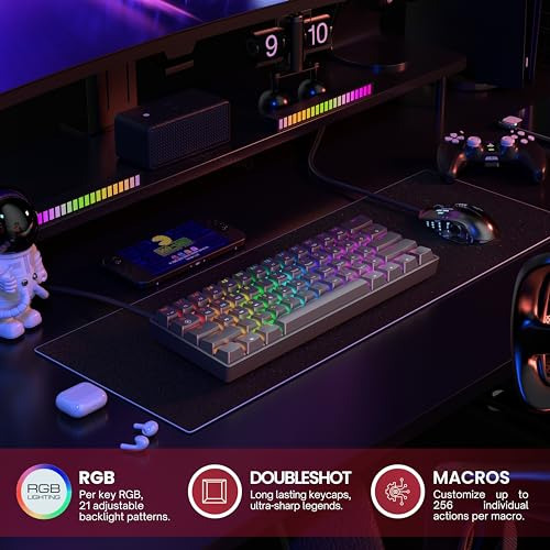 Pack Teclado Mecnico Gaming Programable De 61 Teclas Rgb