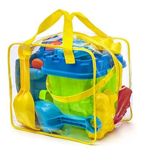 Prextex Beach Toy Set En Bolsa Reutilizable Con Cremallera Y