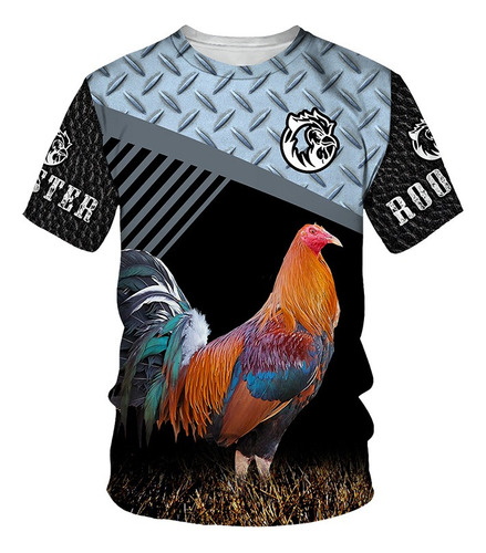 Lou Funny Rooster 3d Animal Print Camisetas De Hombre