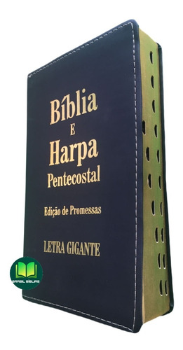 Bíblia Letra Grande Com Harpa Índice Feminina Masculina 16cm