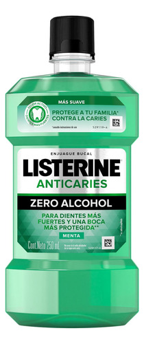Enjuague Bucal Listerine Anticaries Zero Alcohol X 250 Ml