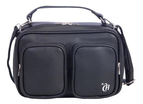 Bolsa Transversal M Capricho Fashion Bags - Preto