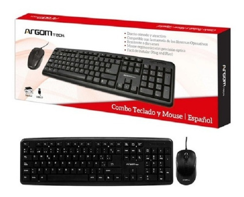 Combo Argom De Teclado Y Ratón Usb En Español Arg-kb-7418