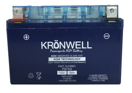 Imagen 3 de 10 de Bateria Kronwell Gel Ktm Duke 200 Ytx9-bs / Yt9a