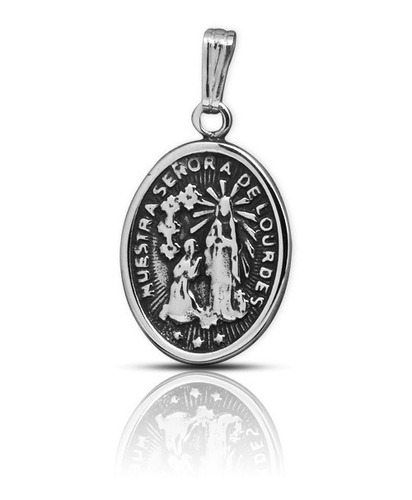 Colgante Nuestra Señora De Lourdes En Plata Fina