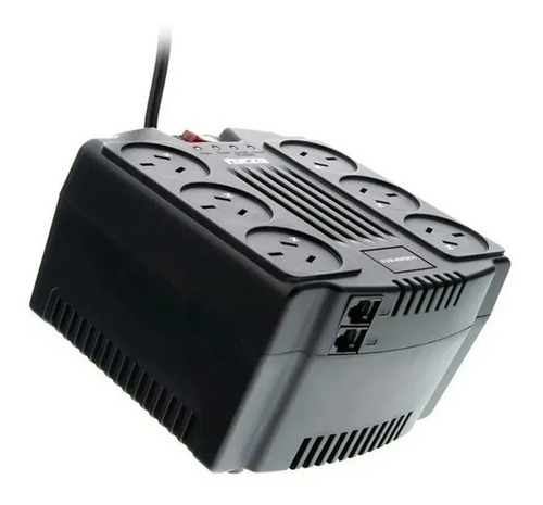 Estabilizador de tensión Forza FVR 1200VA Series FVR-1202A 1200VA entrada y salida de 220V CA negro