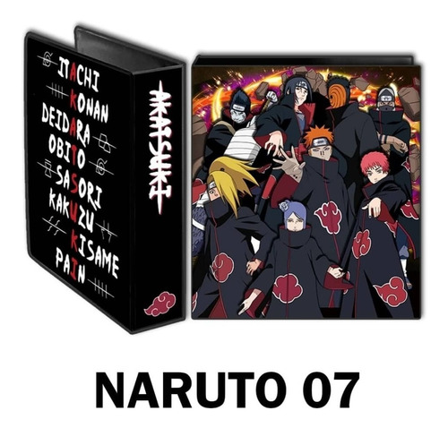 Carpeta Naruto Anime Akatsuki Escolar N3 Full Estampa 