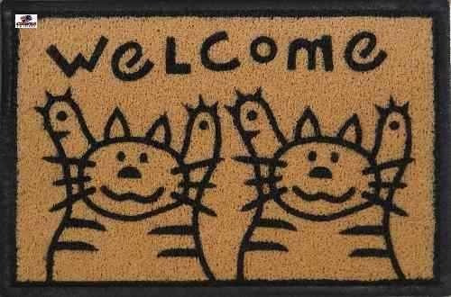 Tapete Capacho Personalizado Welcome Gatos - Em 70 X 40