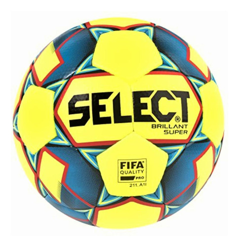Select Brillant Super Balón De Fútbol, Amarillo/azul/rojo,