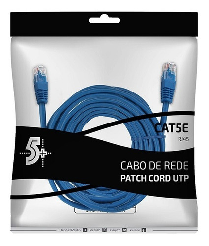 Cabo De Rede Patch Cord Cat5e Utp Azul 15 Metros Chipsce