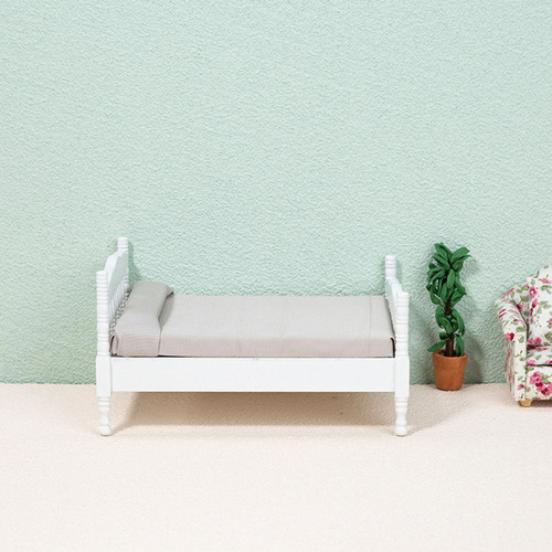 Casa De Muñecas En Miniatura De Madera Cama Juego De