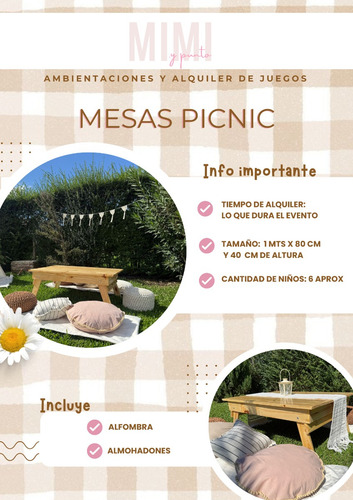 Alquiler De Mesas Picnic