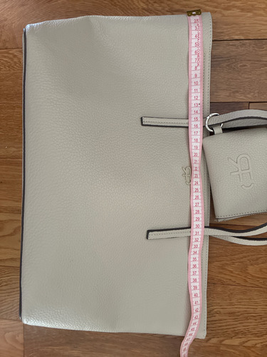 Cartera Parfois Beige Grande Con Monedero Usado Muy Bueno Beige Lisa Níquel Beige (Usado)