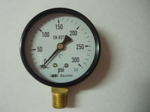 Manometro De O-300psi Dial 2,1/2 1/4npt Caja Laton 