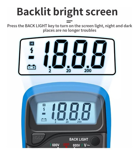 Imagen 3 de 8 de Multimetro Herramientas Lcd Digital Profesional Xl830l